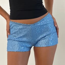 Women Summer y2k Vintage Sexy Sparkly Glitter Shorts Low Waist Sequin Skinny Booty Shorts Pants Chic Bottoms Nightclub Party
