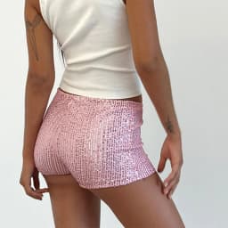 Women Summer y2k Vintage Sexy Sparkly Glitter Shorts Low Waist Sequin Skinny Booty Shorts Pants Chic Bottoms Nightclub Party