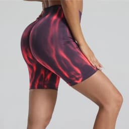 Women Tie Dye Gym Yoga Biker Shorts High Waist Seamless Legging Fitness Sports Leggins Elastic Pants Training Workout Tights
