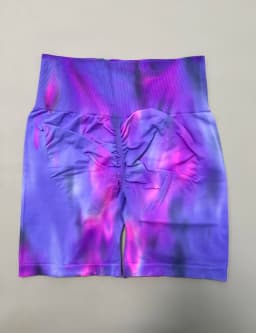 Women Tie Dye Gym Yoga Biker Shorts High Waist Seamless Legging Fitness Sports Leggins Elastic Pants Training Workout Tights