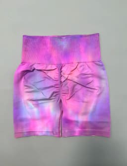Women Tie Dye Gym Yoga Biker Shorts High Waist Seamless Legging Fitness Sports Leggins Elastic Pants Training Workout Tights