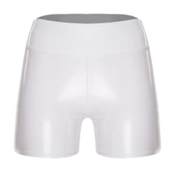 Women Wet Look High Waist PU Leather Shorts Pole Dance Hot Pants Stretchy Skinny Cheeky Booty Shorts for Nightclub Raves Party
