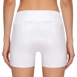 Women Wet Look High Waist PU Leather Shorts Pole Dance Hot Pants Stretchy Skinny Cheeky Booty Shorts for Nightclub Raves Party