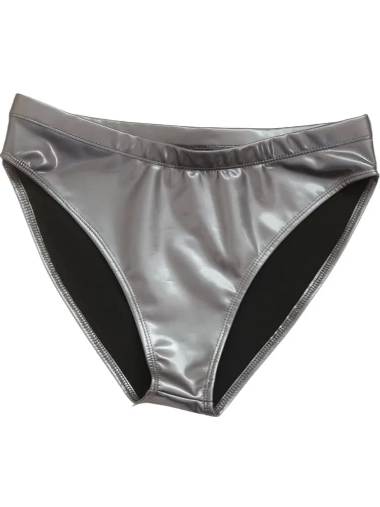 S-3XL High Waist Wet Look PVC Booty Shorts Women Shiny PU Leather Bikini Short Hot Pants Trunks Tights Sexy Micro Mini Bermudas