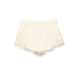 KONDALA Vintage Casual Chic Women Shorts Chic Yellow Lace Pockets Zipper Shorts New Fashion 2026 Spring Summer Holiday Shorts