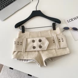 American Retro Corduroy Shorts Women Button Sashes Design Autumn Low Waist Sensual Streetwear Hot Girl Mini Shorts