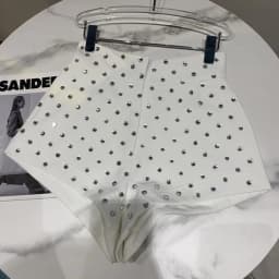 New Large Rhinestone Temperament Shorts for Women High Waist Slim Fit White Black Short Trousers Summer Shorts 2022