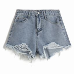 Hole Denim Shorts Women Korean Fashion High Waist Short Jeans Female Summer Slim Streetwear Irregular Wide Leg Shorts Ladies New