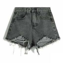 Hole Denim Shorts Women Korean Fashion High Waist Short Jeans Female Summer Slim Streetwear Irregular Wide Leg Shorts Ladies New