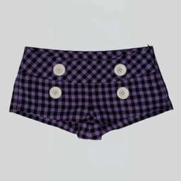 Summer Women Y2K Street Club Gingham Plaid Four Button Decor Low Waist Ultra Short Bodycon Booty Hot Pants Shorts