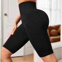 High Waist Butt Lifting 3D Anti-Cellulite Biker Shorts, Tummy Compression Control 8 Inch Sculpting Gym Workout Training Shorts