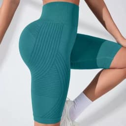 High Waist Butt Lifting 3D Anti-Cellulite Biker Shorts, Tummy Compression Control 8 Inch Sculpting Gym Workout Training Shorts
