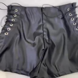 Black Pu Leather Bandage Shorts Women's High Waist Buttock Elastic Tight Sexy Boots Shorts