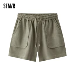 Semir Womens Shorts 2026 Elastic Waist Knitted Straight Loose Sports Style Casual Fashion