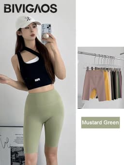 BIVIGAOS Summer New Multi Color Biker Shorts Women High Waist Elastic Tight Sexy Sports Shaper Candy Colored Cycling Shorts