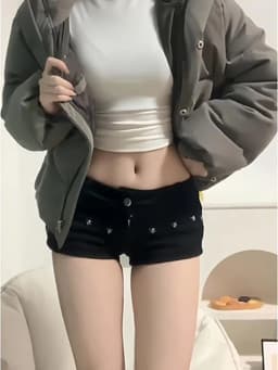 Aoaiiys Mini Jean Shorts Woman Punk Aesthetic Spice Girls Sexy Denim Pants Harajuku Gothic Shorts Summer 2026 Chic Black Jeans