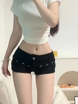 Aoaiiys Mini Jean Shorts Woman Punk Aesthetic Spice Girls Sexy Denim Pants Harajuku Gothic Shorts Summer 2026 Chic Black Jeans