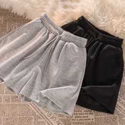Summer Elastic High Waist Casual Sports Shorts Female Solid Color Loose Beach Hot Short Pants Black/Grey Straight Shorts Pants