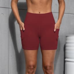 Women High Waist Pocket Sports Short Yoga Legging Shorts Squat Proof Hip Lift Fitness Tight Shorts Quick Drying Cycling Workout