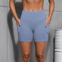 Women High Waist Pocket Sports Short Yoga Legging Shorts Squat Proof Hip Lift Fitness Tight Shorts Quick Drying Cycling Workout