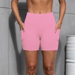 Women High Waist Pocket Sports Short Yoga Legging Shorts Squat Proof Hip Lift Fitness Tight Shorts Quick Drying Cycling Workout