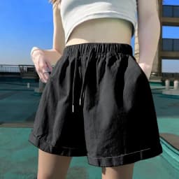 Summer Candy Colors Wide Leg Shorts Women Comfortable Loose Elastic Waist Shorts Woman Korean Chic Pockets Short Pants Female