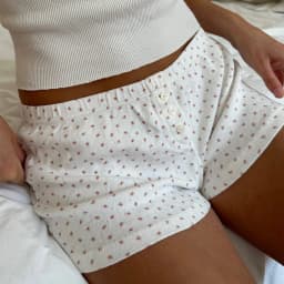 Women's Casual Elastic Shorts Solid Color/Floral/Heart Print Bottoms Short Pants Summer Loungewear Casual New