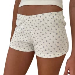 Women's Casual Elastic Shorts Solid Color/Floral/Heart Print Bottoms Short Pants Summer Loungewear Casual New