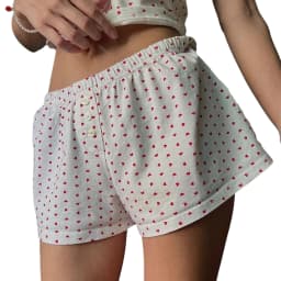 Women's Casual Elastic Shorts Solid Color/Floral/Heart Print Bottoms Short Pants Summer Loungewear Casual New