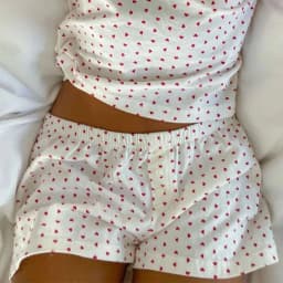 Women's Casual Elastic Shorts Solid Color/Floral/Heart Print Bottoms Short Pants Summer Loungewear Casual New