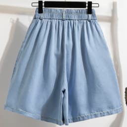 Qiukichonson 5XL Oversize Denim Shorts Women 2023 Spring Summer High Waisted Cute Soft Girl Frilly Wide Leg Loose Jeans Shorts