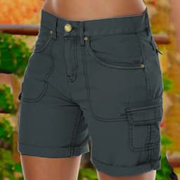 Retro Women's Cargo Shorts Summer Casual Beach Shorts With Pockets Solid Color High Waist Short Pants Streetwear Hot Pants шорты