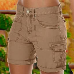 Retro Women's Cargo Shorts Summer Casual Beach Shorts With Pockets Solid Color High Waist Short Pants Streetwear Hot Pants шорты