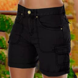 Retro Women's Cargo Shorts Summer Casual Beach Shorts With Pockets Solid Color High Waist Short Pants Streetwear Hot Pants шорты