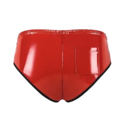 Womens Red Pink Leather Briefs Shorts Lace-up Booty Shorts Wet Look Patent Leather Briefs Panties Low Waist Hot Pants Clubwear