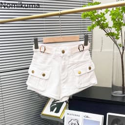 Women's Cargo Pants Denim Shorts 2025 New Botttoms High Waist Casual Summer Y2k Short Fashion Pantalones Cortos De Mujer 49B671