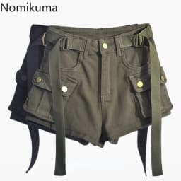 Women's Cargo Pants Denim Shorts 2025 New Botttoms High Waist Casual Summer Y2k Short Fashion Pantalones Cortos De Mujer 49B671