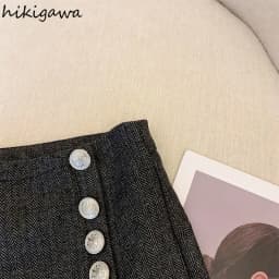 Vintage Woolen Shorts for Women High Waist Double-breasted Pants 2025 New Bottoms Temperament Thicked Pantalones Cortos De Mujer