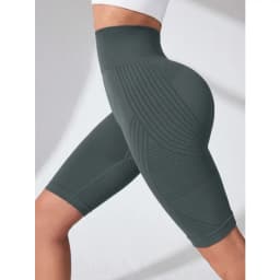 High Waisted Seamless Yoga Shorts Women Knited Slim Shorts Workout Running Linear Aesthetic Leggings Stretchy Hip Lift Shorts