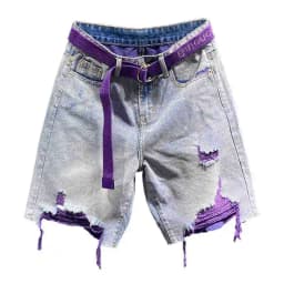 Multi-color Holed Denim Shorts Women Summer New High Waist Loose Straight Streetwear Shorts Fashion Niche Versatile Short Jeans