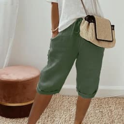 Summer Casual Shorts Stretch Shorts Legging Sweatshorts Fashion Breathable Five-Point with Pocket Female Loose Outer Wear Pants