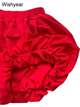 Casual Pleated Double Bubble Baddie Shorts for Women Elastic Waist Red Pants Summer Beach Y2k Streetwear Vacation Club Outfit