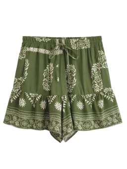 Boho Queens Women 2025 Wild Floral Print Summer Bohemian Short Pants with Pockets Lady Beach Rayon Holiday Boho Shorts