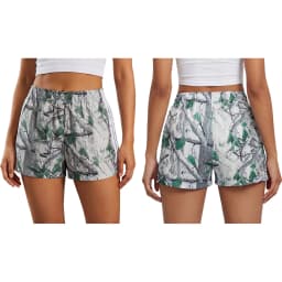 Combhasaki Women Striped Athletic Shorts Elastic Waist Side Stripes Casual Track Shorts Loose Patchwork Workout Y2k Sweat Shorts