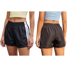Combhasaki Women Striped Athletic Shorts Elastic Waist Side Stripes Casual Track Shorts Loose Patchwork Workout Y2k Sweat Shorts
