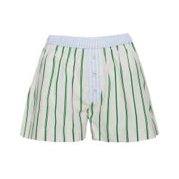 Female Stripe Buttons Boxer Casual Home Pants Pajama Bottoms Women Summer Elastic Waist Wide Leg Lounge Shorts Pajama Shorts