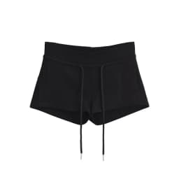 Korean Fashion Black Mini Shorts For Woman Summer Clothes 2025 Low Rise Shorts Knitted Shorts Low Waist Buttoms With Drawstrings