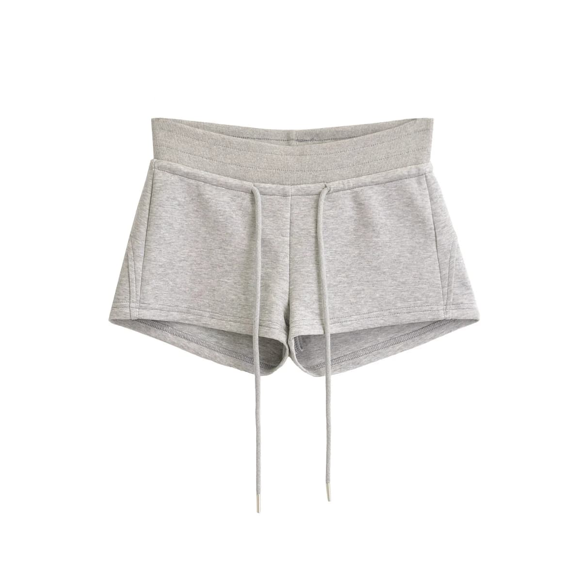 Korean Fashion Black Mini Shorts For Woman Summer Clothes 2025 Low Rise Shorts Knitted Shorts Low Waist Buttoms With Drawstrings