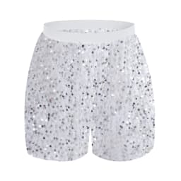 Women Fashion Sequined Mini Shorts High Waist Beading Solid Gliiter Dancing Shorts Clubwear Rave Performance Costumes Hot Pants