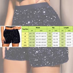 Women Fashion Sequined Mini Shorts High Waist Beading Solid Gliiter Dancing Shorts Clubwear Rave Performance Costumes Hot Pants